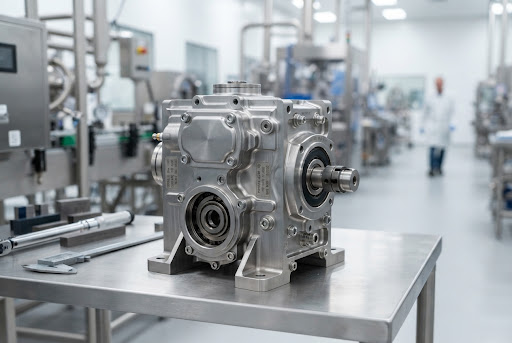 Housing gearbox presisi hasil machining 5-axis